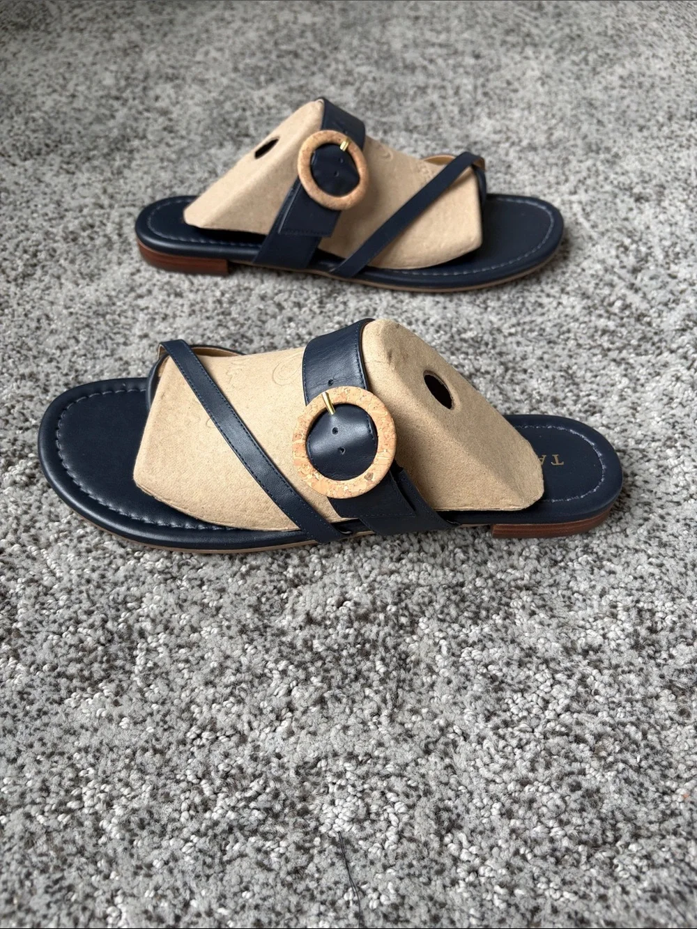 Talbots Gia Nappa Leather Sandals in Navy Blue - only worn once